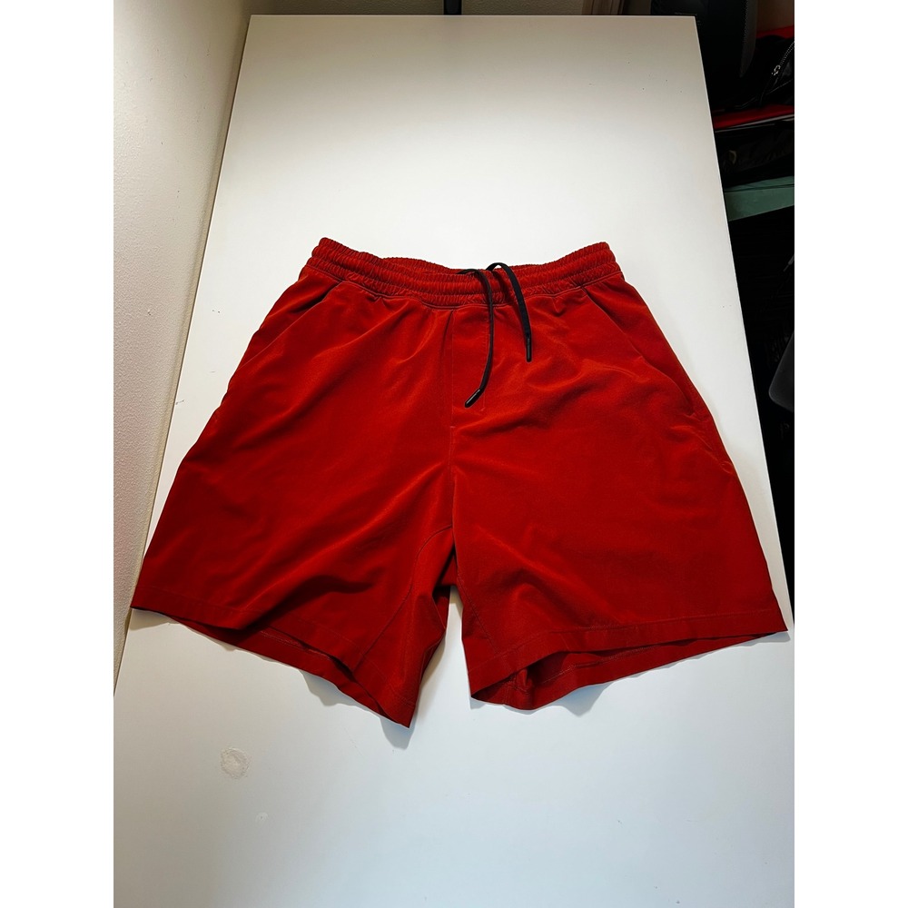 Lululemon Men's Swim Shorts Ruby Red M Channel Cross Brief Lined Trunks